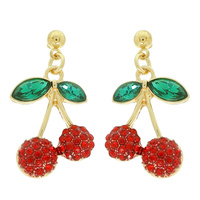RED CHERRY POST EARRINGS